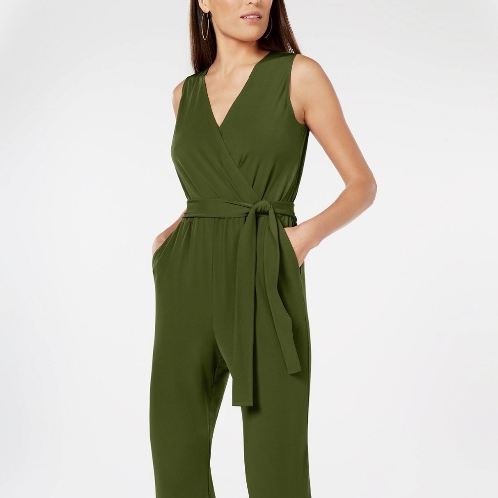 NY Collection Petite Belted Wide-Leg Jumpsuit - Picture 2 of 3